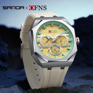 Jam Tangan Kuarza, AW24 OFNS (SANDA) 8023, Fesyen Baharu, Pelbagai fungsi, Sesuai untuk Belia dan Perniagaan, Gaya Kasual, Kalis Air
