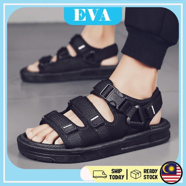 READY STOCK EVA Non-Slip Lightweight Men Woman Sandals Lelaki Wanita Open Toe Round Toe Flip Flops Women sandal lelaki