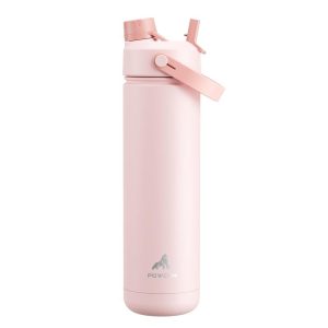 Botol Air Bertebat, POWCAN, 26 oz, dengan Straw 2-dalam-1 dan Penutup Muncung, Kalis Bocor, Bebas BPA, Keluli Tahan Karat Dinding Berganda, Sesuai untuk Sukan, Gim, Perjalanan dan Sekolah
