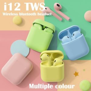 i12 Bluetooth Earphone 5.0 TWS HIFI Stereo Macaron Wireless Music Earbuds Speaker Audio Connect Device