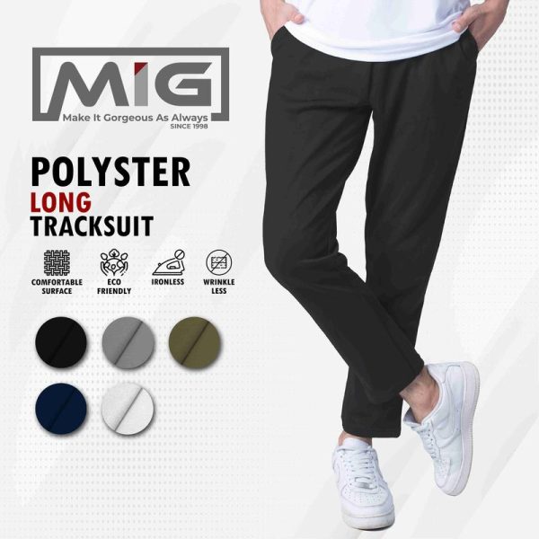 Live Exclusive - MIG Quick Dry Slim Fit Polyester Unisex Tracksuit Long Pant
