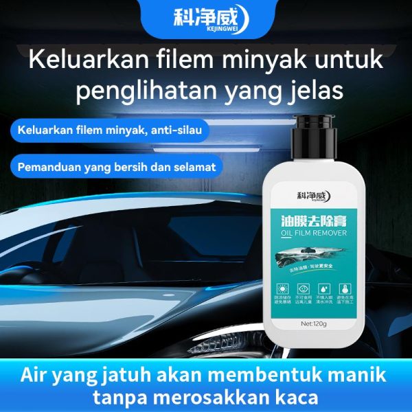 Pembersih filem minyak Kathwi-k-kaca, menanggalkan filem minyak dari cermin depan kereta dan cermin pandang belakang, 120g