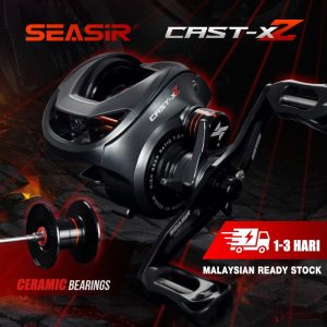 Kekili Baitcasting, SEASIR, CAST X2 CAST XZ, Galas Seramik Hibrid 7.3: 1, Pencuci Gentian Karbon, Sistem Dwi Galas, Brek N52, Kekili Memancing