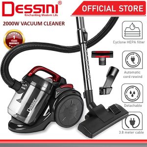 DESSINI ITALY 2000W Vacuum Cleaner Dust Collector Mop Sweeping Brushing Cleaning Floor Suction / Penyedut Habuk Vakum