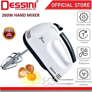 DESSINI ITALY 7 Speed Electric Hand Mixer Egg Beater Blender Grinder Processor Dough Whisk Mesin Pengadun Bancuh Telur