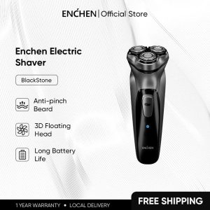 【COD】Enchen Electric Shaver BlackStone 3D Beard Trimmer Shaver Machine Anti-pinch Type-C Rechargeable Pencukur Mesin Elektrik
