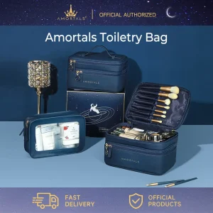 AMORTALS Cosmetics Makeup Bag Toiletries Bag 2in1 Waterproof