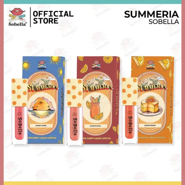Summeria Edition [ Lipmatte + Blusher + Eyeshadow ] - Sugary Bright , Sunset Crush, Sunkist Spice