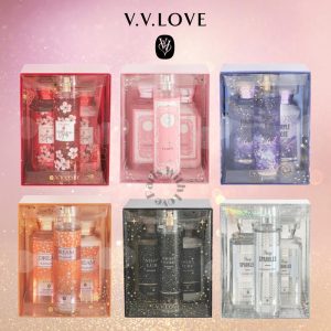 PWL_V.V.Love 3 pcs Beauty & Personal Care/Bath & Body Care Set(Shower Gel 295ml+Lotion 236ml+Body Mist 250ml)bath and body perfume set mandian body and bath hantaran