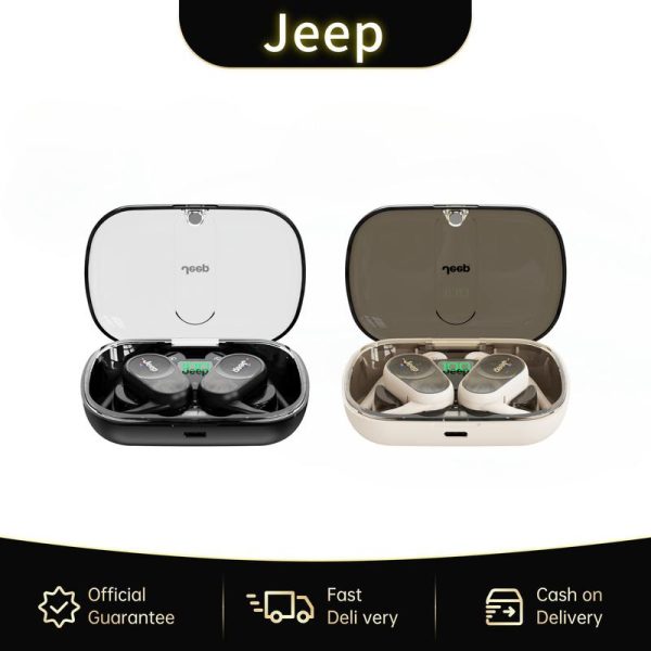 Fon Kepala Wayarles Bluetooth, Jeep JP EC016 OWS Terbuka, Bunyi Sekeliling, Bluetooth 5.3, Fon Telinga, Berkualiti Tinggi, Sesuai untuk Sukan, dengan Mikrofon, Cangkuk Telinga, Pengaliran Tulang Tanpa Wayar Audio Earphones Headset Mic