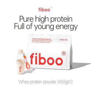Fiboo Serbuk Protein Whey Penggalak Massa Perisa Kelapa Strawberi 450g