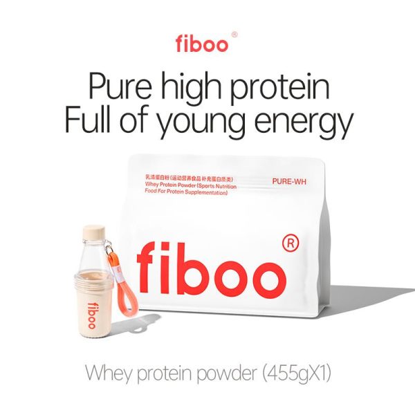 Fiboo Serbuk Protein Whey Penggalak Massa Perisa Kelapa Strawberi 450g