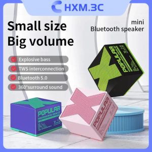 HXM.3C X1 Bluetooth Speaker Wireless Mini Bass Cool Clear HiFi Stereo Colorful Square Speaker Portable Wireless Speaker Handheld Stereo Outdoor Speaker Audio Suitable for Outdoors