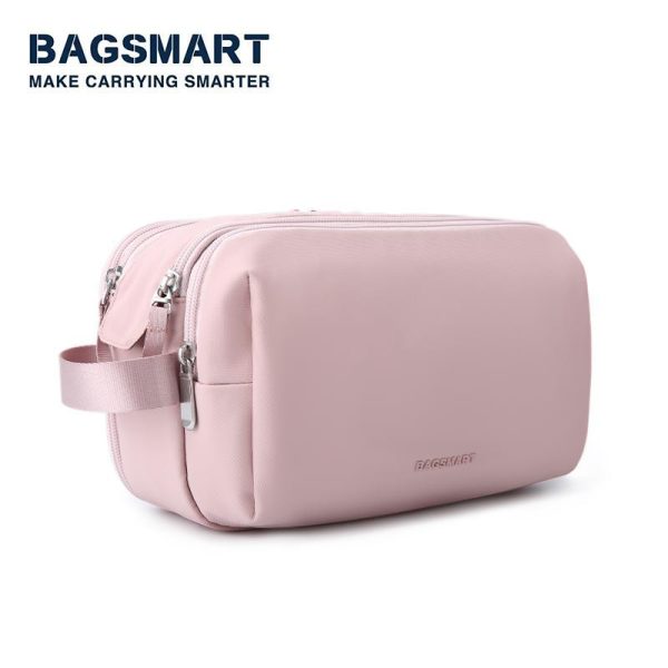 Beg Peralatan Mandi, BAGSMART, Untuk Wanita, Perjalanan Luar dan Pelbagai Fungsi, Beg Kosmetik, Kalis Air, Penyimpanan, Sarung Penyusun Mekap Kulit