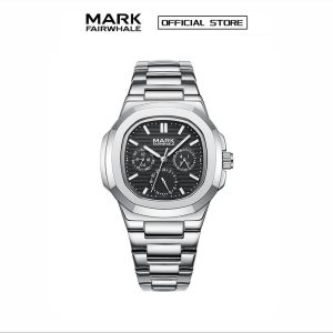 【100% Authentic】MARK FAIRWHALE Jam Tangan Kuarza Lelaki, Siri Nautilus, Reka Bentuk Fesyen dan Ringkas, Pelbagai fungsi, Kalis Air, FW-5019