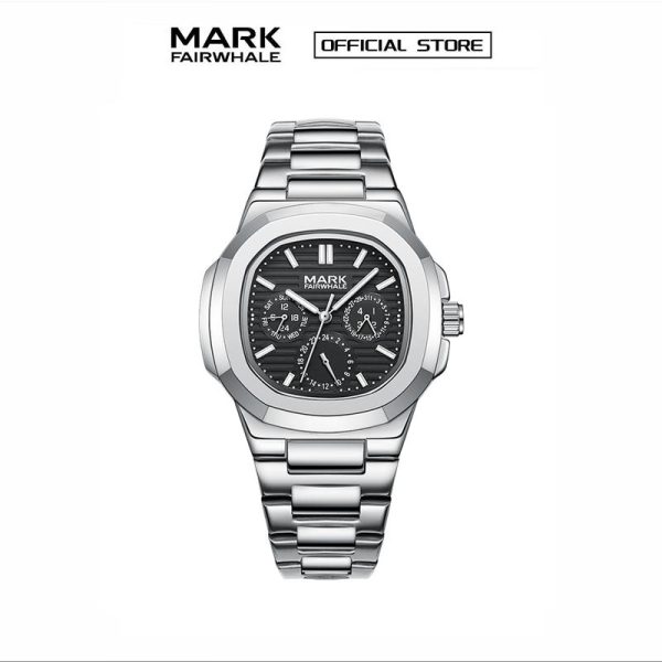 【100% Authentic】MARK FAIRWHALE Jam Tangan Kuarza Lelaki, Siri Nautilus, Reka Bentuk Fesyen dan Ringkas, Pelbagai fungsi, Kalis Air, FW-5019