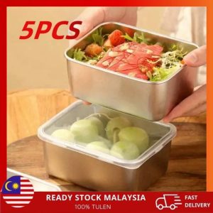 Small Vacuum Stainless Steel Fresh-keeping Box Storage Box Fresh-keeping Box Storage Box with Lid Sealed Frozen Food Container Bekas Simpan Makan Kitchenwar Kitchenware