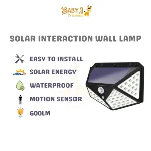 Lampu Solar Dinding 100 LED 3 Modes Sensor Gerak Solar Outdoor - Lighting