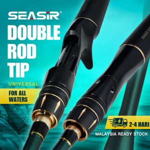 Pancing Baitcasting Berputar, SEASIR, Naga Gelap M / ML Dua Petua Batang, Panjang 6.9 Kaki atau 7.9 Kaki, Bahan Gentian Karbon, Cengkaman Sekeping, Sesuai untuk Gewang WT 6-35g, Berat Batang 151g-164g, Tali Pancing.
