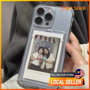 Compatible with iphone 16 15 14 13 12 11 Pro Max Casing Card holder transparent xr xs Max 7 8 Plus 11Pro 13Plus silicone iPhone Case Protection Mobile Wireless