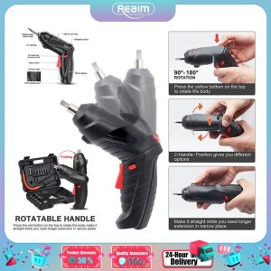 47 PCS Mini Cordless Electric Screwdriver Drill 4.8V Rechargeable Pemutar Skru Machine DIY Repair Metal Tool Magnet gerudi/pemutar konkrit gerudi elektrik bits bor listrik full cordless drill power tools set mini drill