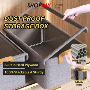 SHOPDIY Large Capacity Foldable Clothes Storage Box with Lip Clothes Organizer Kotak Baju storage organizers Supplies Stackable