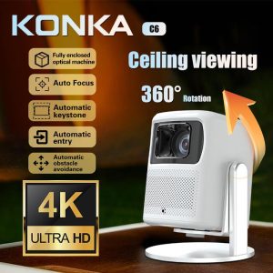 KONKA 4K Auto Focus Projector For Phone HDMI Portable Wireless Projektor C6 Home Theater Proyektor For Laptop projector premium