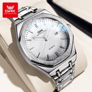 OPK Jam Analog Tangan Lelaki Original Waterproof Quartz Movement Stainless Steel Business Leisure Fashion Watch Men 8139 with Luxury Box Rotundity Bahan logam barang dalam stok Warna berbilang Parti pemberian hadiah Garanti 1 tahun