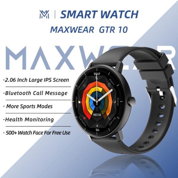 Maxwear GTR10 Smartwatch 1.43inch Bluetooth Call Waterproof Voice Assistant NFC GPS Health Monitiorning ChatGPT Wireless Charging
