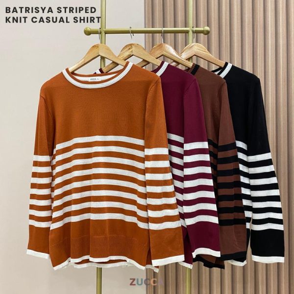 ZUCCA BATRISYA STRIPED KNIT CASUAL SHIRT - DM172 KOREAN STYLE Knitwear Knitwear