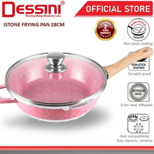 DESSINI ITALY iSTone ISTFP-28 Granite Aluminium Non Stick Casserole Pot Bowl Wok Fry Pan Cookware Kuali Periuk (28cm)