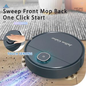 Smart Touch Robot Vacuum Cleaner Mop Dry and Wet Mopping Rechargeable Home Appliance with Humidifying Spray Light