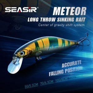 Gewang Memancing Ikan Kecil Seasir Meteor Umpan Lontar Panjang Tenggelam Perlahan Pergeseran Graviti Goyang-goyang Gewang Keras Tiruan Crankbait Alat Memancing