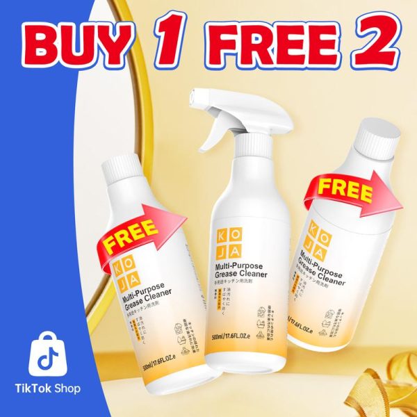 Pembersih Minyak KOJA Multi-Fungsi Anti-pem bersih, 1500ml - Beli 1 Dapat 2 Percuma! Ideal untuk Dapur, Restoran, Bilik Mandi, dan Perabot - Orange, Cleaner pencucitoilet viral.