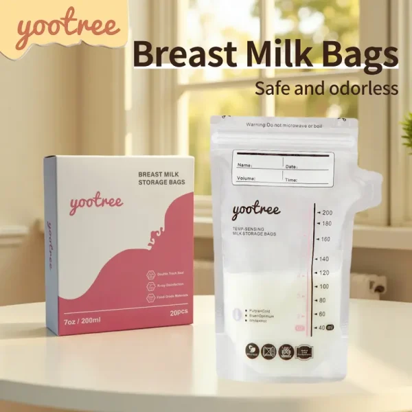 [yootree]BMSB01 Children Breastmilk Storage Bag,Comfort Breastmilk Storage Bag,Breastmilk Feeding Storage Bag,Breastmilk Storage Bag, Double Lock, Children Feeding, Disposable Storage Bags, convenient and fast,Storage, Feeding, Nursing, 8oz, 200ml, 20 PCS