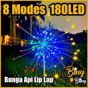 【Bing Bling】【Solar Firework 】LED Solar Sensor Firework Light Waterproof Outdoor Lighting Lampu Raya Bunga Api Kelip Lip Lap Kelip2