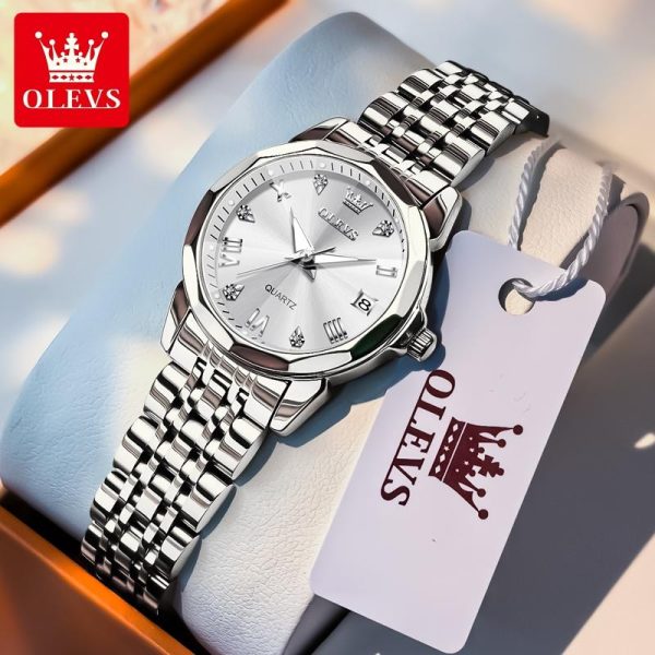 【1-year warranty】OLEVS L9931 Jam Tangan Wanita Perempuan Original Waterproof Stainless Steel Luminous New 2024 Bead Quartz Luxury Watch for Women with Box rotundity Metal women's watch Multiple colors Free adjustment tool Meeting office party gift