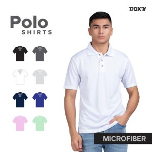 Boxy Microfiber Dri Fit Polo Shirts For Men's and Women's- Black / Dark Grey / White / Light Grey / Navy Blue / Royal Blue / Cameo Green / Rosewood