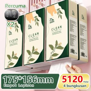 【XXL*Big4PACK】(IN STOCK) DWY 4 Ply 1280 Sheets Hanging Soft Baby Tissue 4 Ply Thickened Natural Wood Pulp Can Be Used For Flushing Toilet Tissue Can Be Hang On Wall Hand Towel Holder Supplies Tisu Wipes Remover boleh terdegradasi bilik tidur