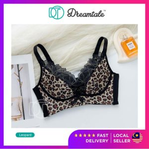 Dreamtale Women Bra Leopard Design Corset Bra 5 Hook Push Up Wireless Bra Coli Wanita Baju Dalam Wanita WCO330