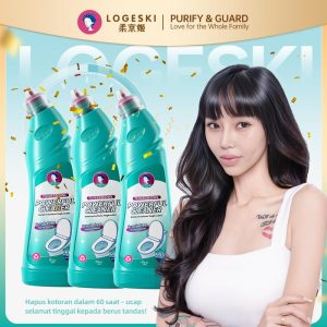 [Live] Pembersih Mangkuk Tandas, Logeski, tanpa gosok, Scrub-Free Toilet Bowl Cleaner, alkaline formula beralkali, membasmi kuman dan menghilangkan bau, disinfects, kills bacteria, and eliminates odor. 3 bottles