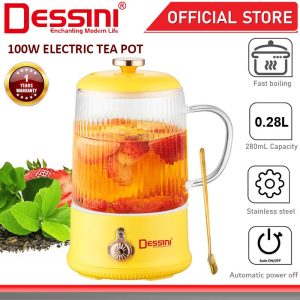DESSINI ITALY 280mL Electric Tea Pot Cup Kettle Automatic Cut Off Boiler Glass Jug Teapot Cooker/ Cerek Elektrik