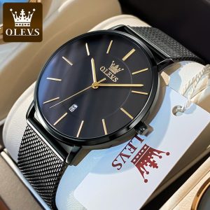 OLEVS Jam Tangan Lelaki Original Fesyen Gaya ultra nipis Kalis air Mewah Berkilau Keluli Tahan Karat Asli Dengan Kotak Watches for Men with Luxury Box G58-69 Rotundity Bahan logam dalam stok Banyak warna Pejabat parti pemberian hadiah Garanti 1 tahun