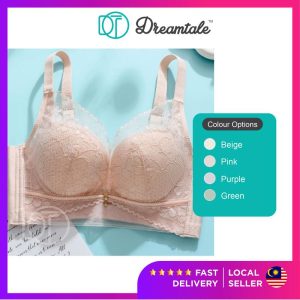 Dreamtale Women Bra Mesh Lace Corset Bra 4 hook Push Up Bra Wireless Coli Wanita Baju Dalam Wanita WCO294