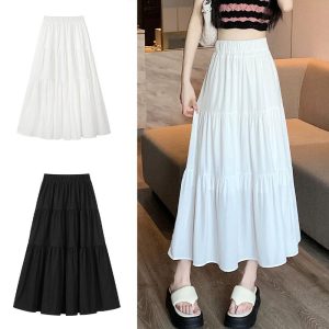 Beryl 【pleated skirt Including lining】 【READY STOCK AT JOHOR】White High Waist Skirt Korean Style Cupcake Dress