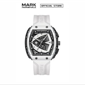 【100% Authentic】Jam Tangan Berkilau, untuk Lelaki, Barel Wain, Dail Besar, Mewah dan Kalis Air, Pelbagai fungsi, Jam Tangan Getah Sejuk, Kalis Calar dan Kalis Kejutan, Jam Tangan Sukan, 5690, Ditandatangani oleh Mark Fairwhale Watches