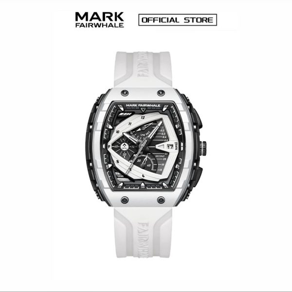 【100% Authentic】Jam Tangan Berkilau, untuk Lelaki, Barel Wain, Dail Besar, Mewah dan Kalis Air, Pelbagai fungsi, Jam Tangan Getah Sejuk, Kalis Calar dan Kalis Kejutan, Jam Tangan Sukan, 5690, Ditandatangani oleh Mark Fairwhale Watches