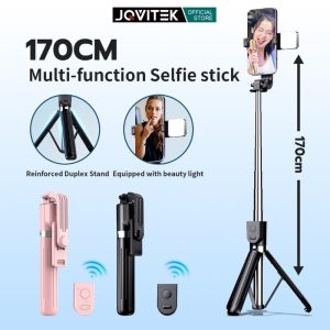 Jqvitek Selfie Stick Tongsis 1.7M Tripod Stand Bluetooth Remote & 360° Rotation Adjustable Phone Holder
