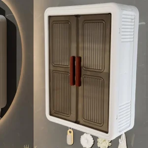 Kabinet Penyimpanan Kosmetik Lekap di Dinding, Reka Bentuk Mudah, untuk Bilik Mandi dan Dapur, Kotak Penyimpanan Produk Penjagaan Kulit, Model Terbaru pada tahun 2025