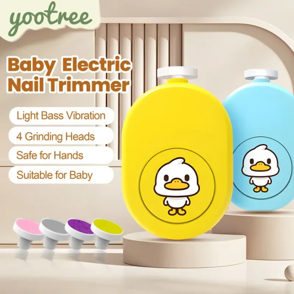 [yootree]BNC01 Electric Baby Nail Clipper, Automatic Baby Nail Trimmer & Infant Nail Clipper, Grinder: 4-Color Age-Specific Grinding Heads, Ultra-Quiet/Silent File - Safe Skin-Friendly Gentle Design for Newborn Toddler Kids Child Care, Portable Tool Kit